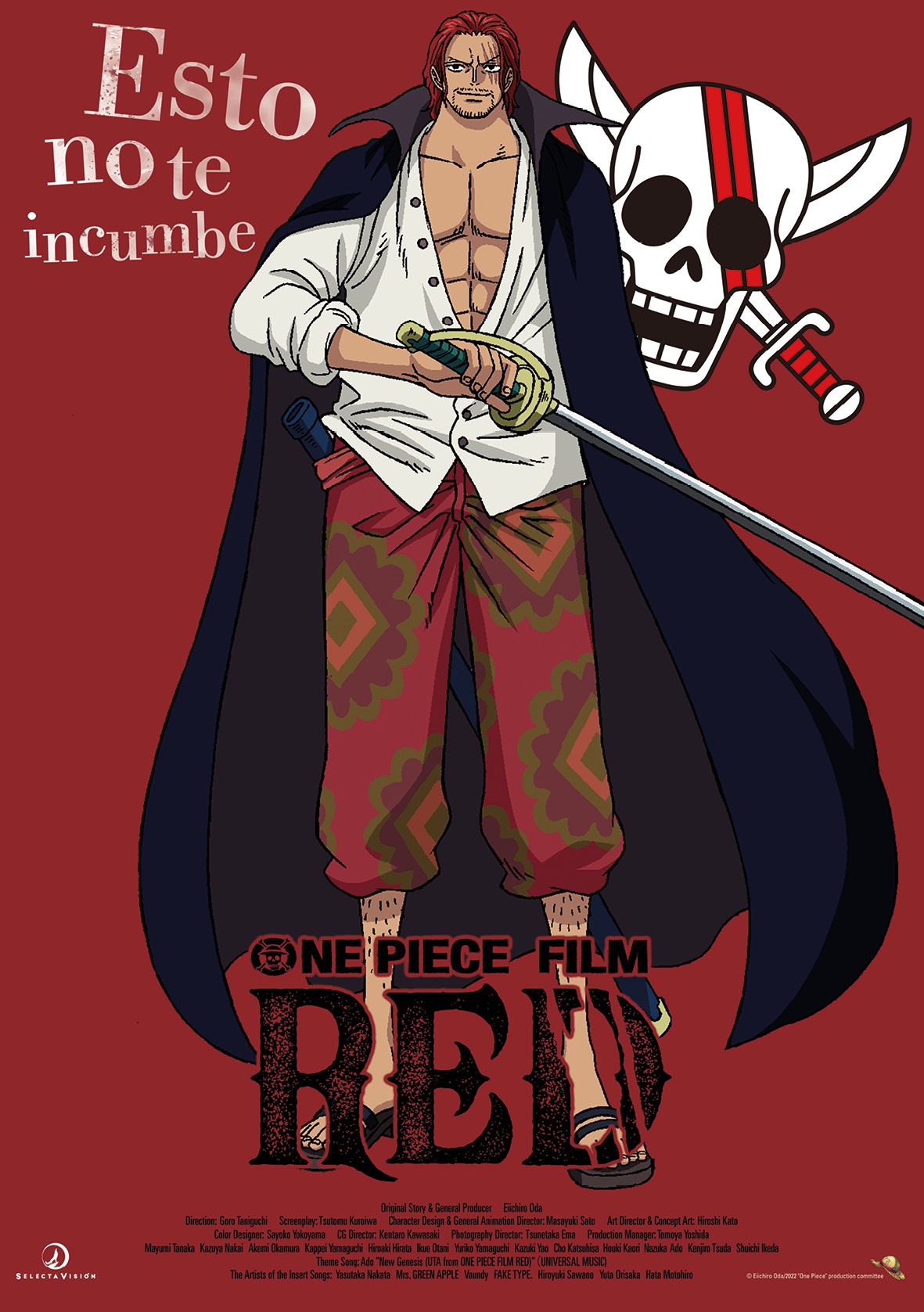 Shanks Póster Personajes One Piece Film Red