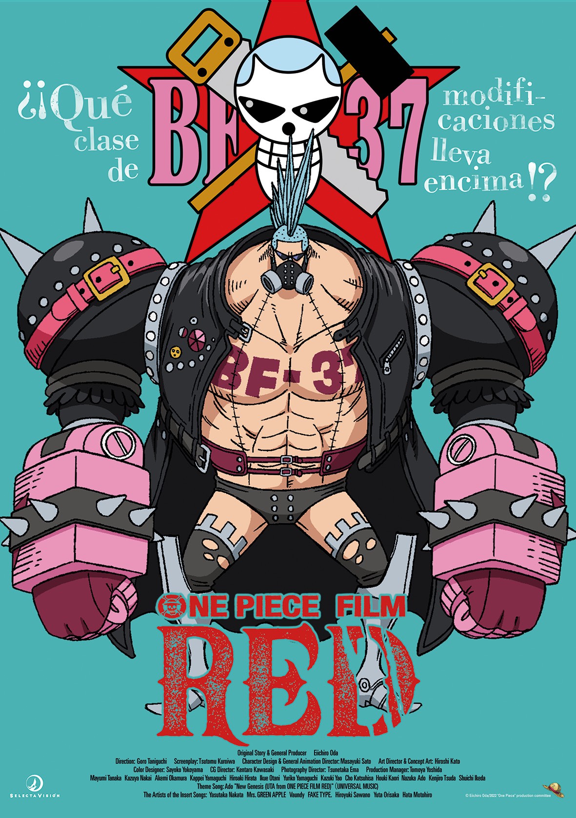 Franky Póster Personajes One Piece Film Red