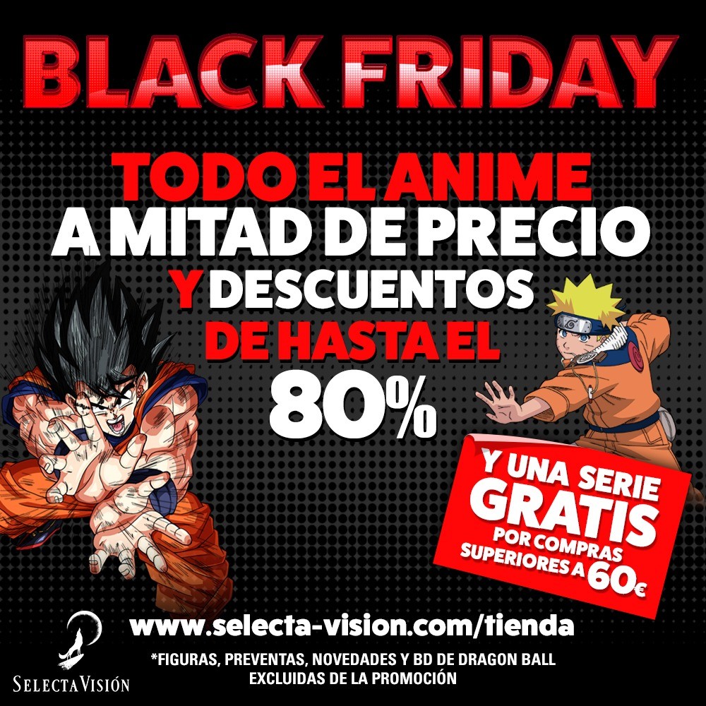 Black Friday: 50% en anime ¡y una serie de regalo!